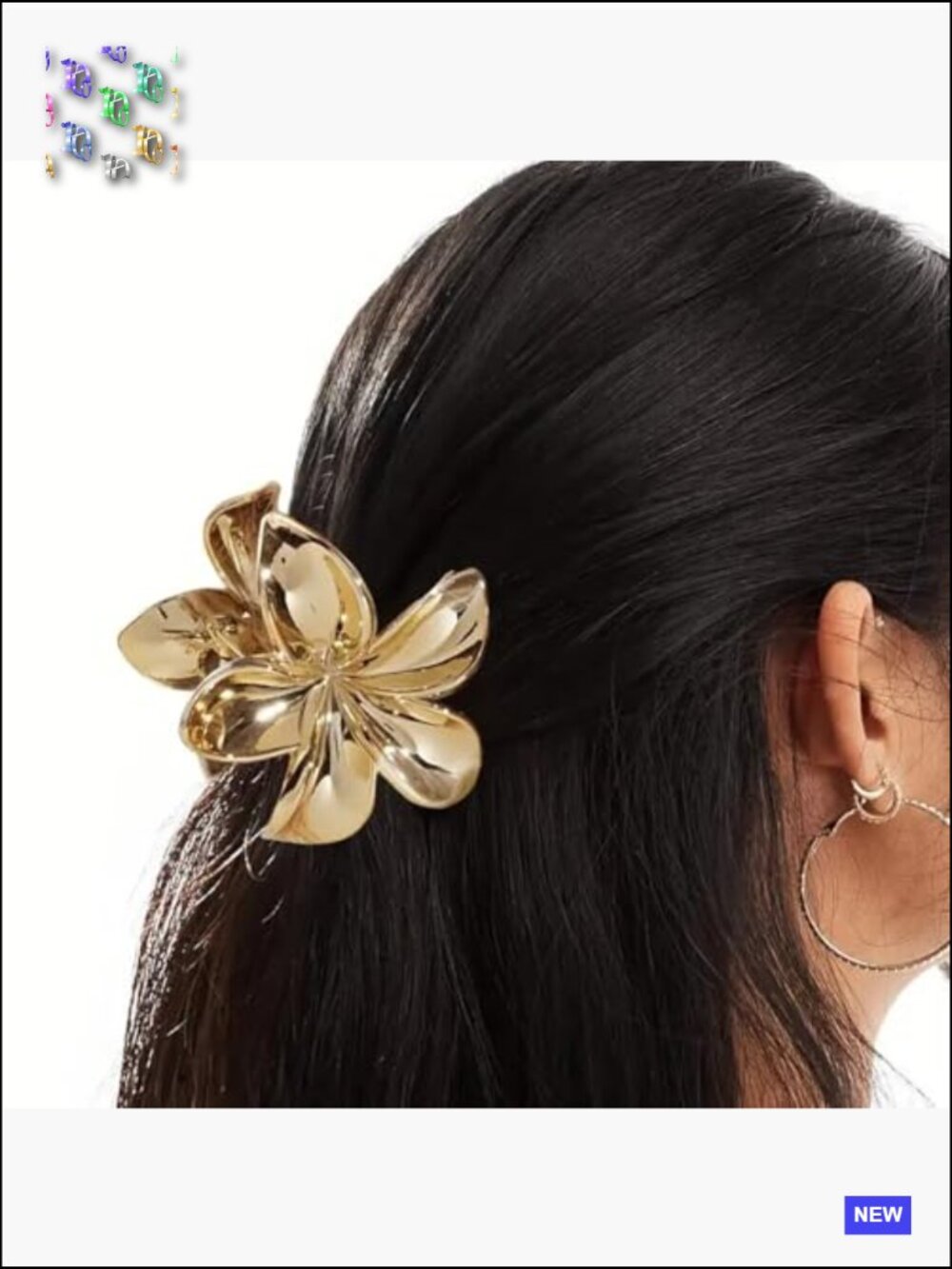 8 PC Flower Claw Hair Clips for Thick Hair Medium Size Spring Clips Set - Picture 2 of 6